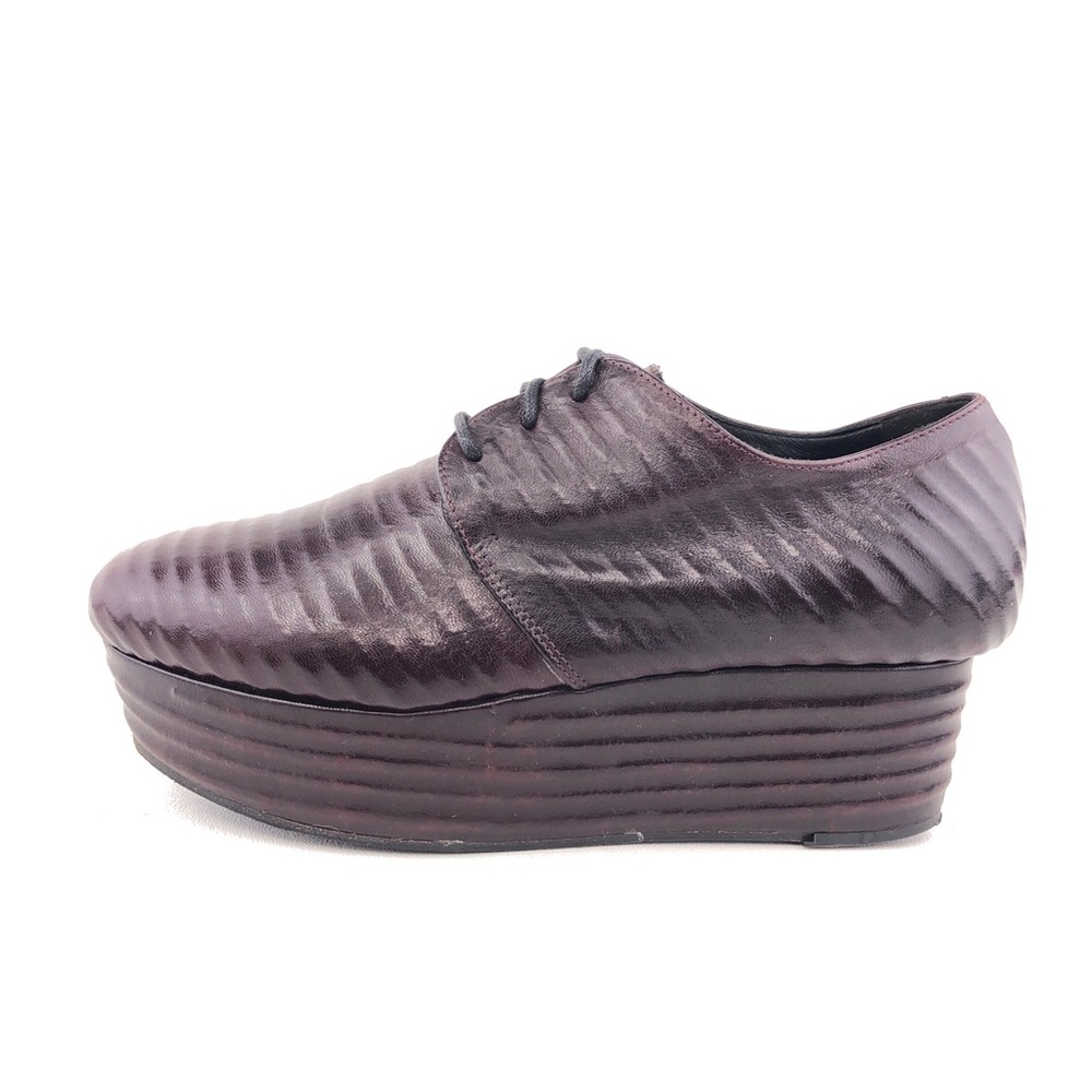 Vic Matie Burgundy Leather Platform Oxfords EUR 37